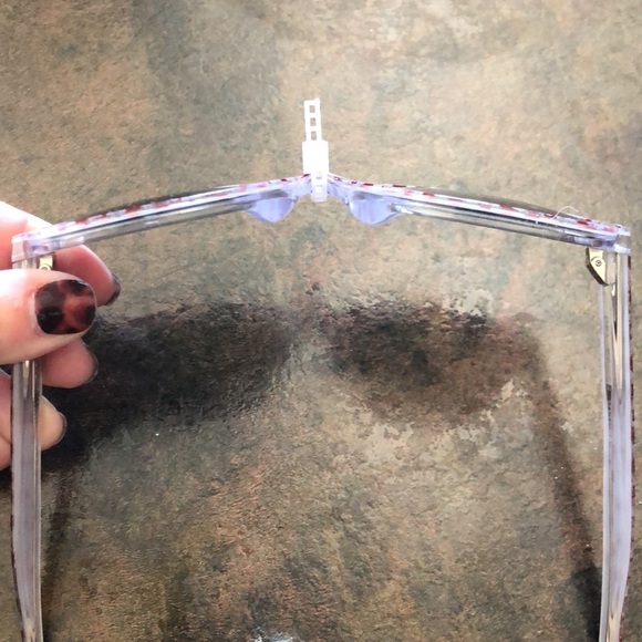 New Saint Laurent Silver red glitter star sunglasses silver glasses sun - Picture 10 of 13